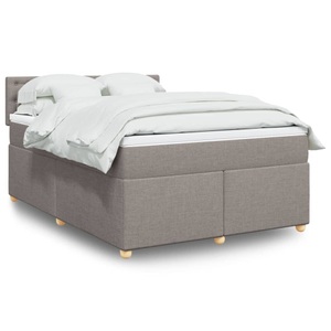 vidaXL, vidaXL Boxspringbett mit Matratze Taupe 140x200 cm Stoff, vidaXL Boxspringbett mit Matratze Taupe 140x200 cm Stoff