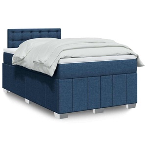 vidaXL, vidaXL Boxspringbett mit Matratze Blau 120x200 cm Stoff, vidaXL Boxspringbett mit Matratze Blau 120x200 cm Stoff