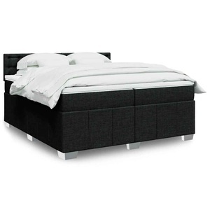 vidaXL, vidaXL Boxspringbett mit Matratze Schwarz 200x200 cm Stoff, vidaXL Boxspringbett mit Matratze Schwarz 200x200 cm Stoff
