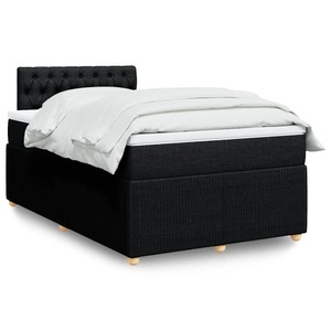 vidaXL, vidaXL Boxspringbett mit Matratze Schwarz 120x190 cm Stoff, vidaXL Boxspringbett mit Matratze Schwarz 120x190 cm Stoff