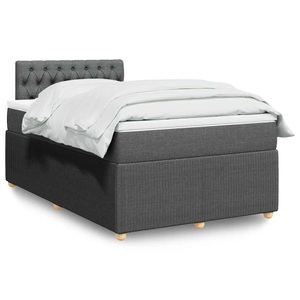 vidaXL, vidaXL Boxspringbett mit Matratze Dunkelgrau 120x200 cm Stoff, vidaXL Boxspringbett mit Matratze Dunkelgrau 120x200 cm Stoff