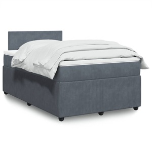 vidaXL, vidaXL Boxspringbett mit Matratze Dunkelgrau 120x190 cm Samt, vidaXL Boxspringbett mit Matratze Dunkelgrau 120x190 cm Samt