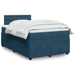 vidaXL, vidaXL Boxspringbett mit Matratze Blau 120x200 cm Samt