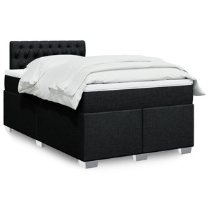 vidaXL, vidaXL Boxspringbett mit Matratze Schwarz 120x200 cm Stoff
