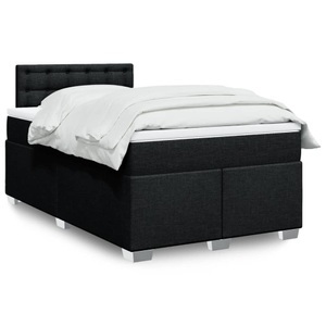 vidaXL, vidaXL Boxspringbett mit Matratze Schwarz 120x200 cm Stoff