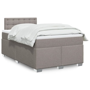 vidaXL, vidaXL Boxspringbett mit Matratze Taupe 120x200 cm Stoff, vidaXL Boxspringbett mit Matratze Taupe 120x200 cm Stoff