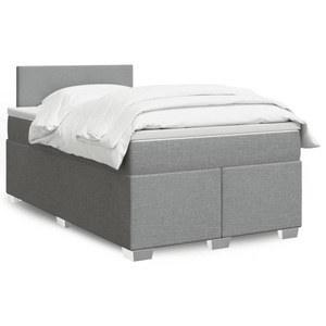 vidaXL, vidaXL Boxspringbett mit Matratze Hellgrau 120x200 cm Stoff