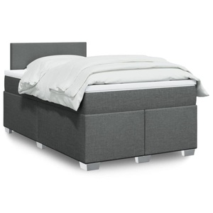 vidaXL, vidaXL Boxspringbett mit Matratze Dunkelgrau 120x200 cm Stoff, vidaXL Boxspringbett mit Matratze Dunkelgrau 120x200 cm Stoff