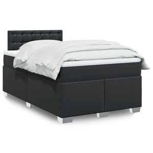 vidaXL, vidaXL Boxspringbett mit Matratze Schwarz 120x200 cm Kunstleder