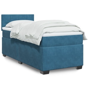 vidaXL, vidaXL Boxspringbett mit Matratze Blau 80x200 cm Samt, vidaXL Boxspringbett mit Matratze Blau 80x200 cm Samt