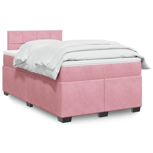 vidaXL, vidaXL Boxspringbett mit Matratze Rosa 120x190 cm Samt, vidaXL Boxspringbett mit Matratze Rosa 120x190 cm Samt