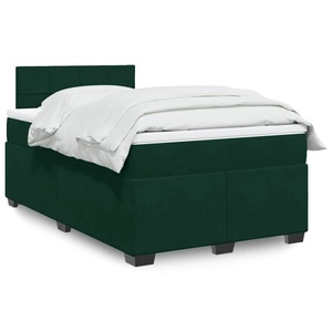 vidaXL, vidaXL Boxspringbett mit Matratze Dunkelgrün 120x200 cm Samt, vidaXL Boxspringbett mit Matratze Dunkelgrün 120x200 cm Samt