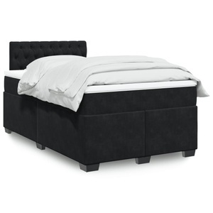 vidaXL, vidaXL Boxspringbett mit Matratze Schwarz 120x200 cm Samt, vidaXL Boxspringbett mit Matratze Schwarz 120x200 cm Samt