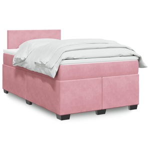 vidaXL, vidaXL Boxspringbett mit Matratze Rosa 120x190 cm Samt, vidaXL Boxspringbett mit Matratze Rosa 120x190 cm Samt