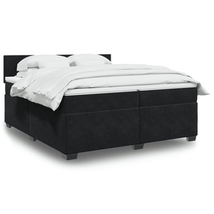 vidaXL, vidaXL Boxspringbett mit Matratze Schwarz 200x200 cm Samt