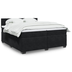 vidaXL, vidaXL Boxspringbett mit Matratze Schwarz 200x200 cm Samt