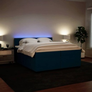 vidaXL, vidaXL Boxspringbett mit Matratze Blau 200x200 cm Samt