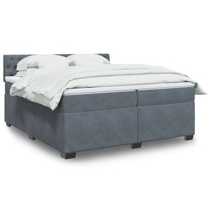 vidaXL, vidaXL Boxspringbett mit Matratze Dunkelgrau 200x200 cm Samt