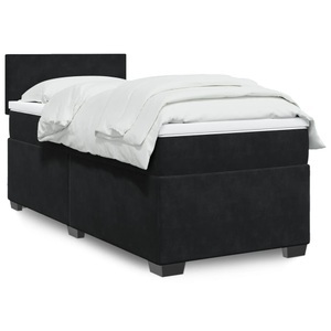 vidaXL, vidaXL Boxspringbett mit Matratze Schwarz Samt, vidaXL Boxspringbett mit Matratze Schwarz Samt
