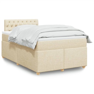 vidaXL, vidaXL Boxspringbett mit Matratze Creme 120x200 cm Stoff
