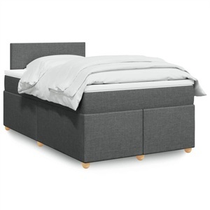 vidaXL, vidaXL Boxspringbett mit Matratze Dunkelgrau 120x200 cm Stoff, vidaXL Boxspringbett mit Matratze Dunkelgrau 120x200 cm Stoff