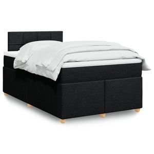 vidaXL, vidaXL Boxspringbett mit Matratze Schwarz 120x200 cm Stoff, vidaXL Boxspringbett mit Matratze Schwarz 120x200 cm Stoff