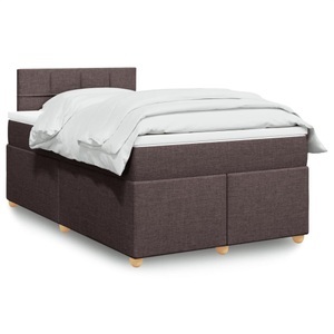 vidaXL, vidaXL Boxspringbett mit Matratze Dunkelbraun 120x200 cm Stoff, vidaXL Boxspringbett mit Matratze Dunkelbraun 120x200 cm Stoff