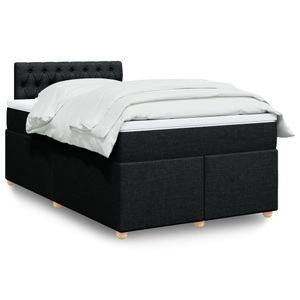 vidaXL, vidaXL Boxspringbett mit Matratze Schwarz 120x200 cm Stoff