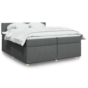 vidaXL, vidaXL Boxspringbett mit Matratze Dunkelgrau 200x200 cm Stoff