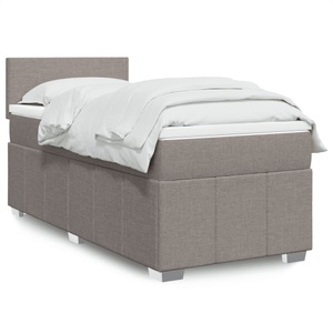 vidaXL, vidaXL Boxspringbett mit Matratze Taupe 100x200 cm Stoff, vidaXL Boxspringbett mit Matratze Taupe 100x200 cm Stoff