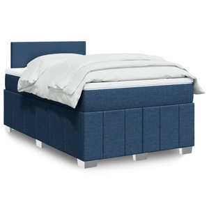 vidaXL, vidaXL Boxspringbett mit Matratze Blau 120x200 cm Stoff