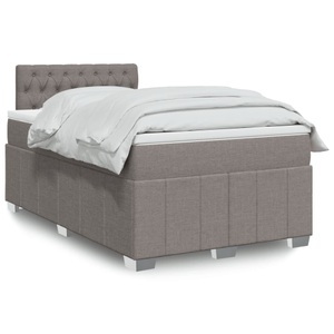 vidaXL, vidaXL Boxspringbett mit Matratze Taupe 120x200 cm Stoff, vidaXL Boxspringbett mit Matratze Taupe 120x200 cm Stoff