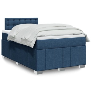 vidaXL, vidaXL Boxspringbett mit Matratze Blau 120x200 cm Stoff