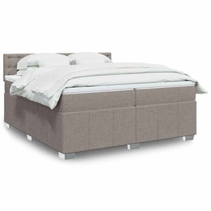 vidaXL, vidaXL Boxspringbett mit Matratze Taupe 200x200 cm Stoff