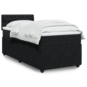 vidaXL, vidaXL Boxspringbett mit Matratze Schwarz 80x200 cm Samt, vidaXL Boxspringbett mit Matratze Schwarz 80x200 cm Samt