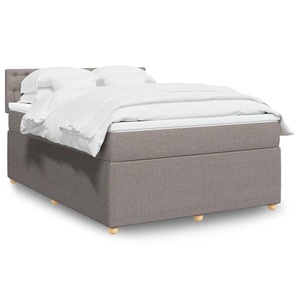 vidaXL, vidaXL Boxspringbett mit Matratze Taupe 160x200 cm Stoff, vidaXL Boxspringbett mit Matratze Taupe 160x200 cm Stoff