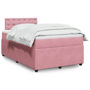 vidaXL, vidaXL Boxspringbett mit Matratze Rosa 120x200 cm Samt