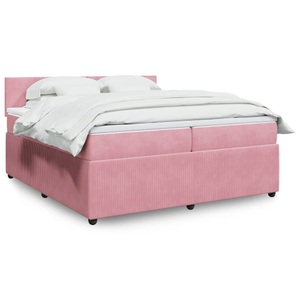 vidaXL, vidaXL Boxspringbett mit Matratze Rosa 200x200 cm Samt