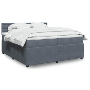 vidaXL, vidaXL Boxspringbett mit Matratze Dunkelgrau 200x200 cm Samt