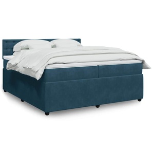 vidaXL, vidaXL Boxspringbett mit Matratze Blau 200x200 cm Samt