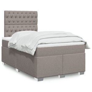 vidaXL, vidaXL Boxspringbett mit Matratze Taupe 120x200 cm Stoff, vidaXL Boxspringbett mit Matratze Taupe 120x200 cm Stoff
