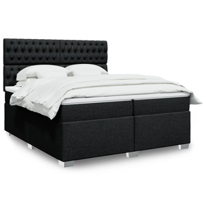 vidaXL, vidaXL Boxspringbett mit Matratze Schwarz 200x200 cm Stoff