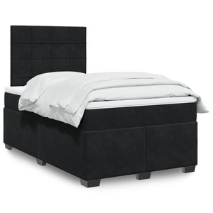 vidaXL, vidaXL Boxspringbett mit Matratze Schwarz 120x200 cm Samt, vidaXL Boxspringbett mit Matratze Schwarz 120x200 cm Samt