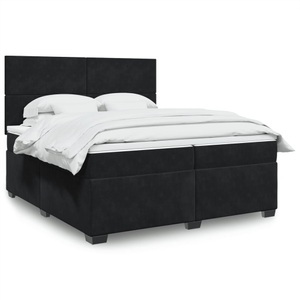 vidaXL, vidaXL Boxspringbett mit Matratze Schwarz 200x200 cm Samt