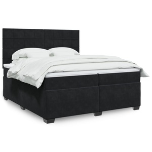 vidaXL, vidaXL Boxspringbett mit Matratze Schwarz 200x200 cm Samt