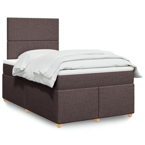 vidaXL, vidaXL Boxspringbett mit Matratze Dunkelbraun 120x200 cm Stoff, vidaXL Boxspringbett mit Matratze Dunkelbraun 120x200 cm Stoff