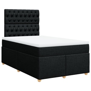 vidaXL, vidaXL Boxspringbett mit Matratze Schwarz 120x200 cm Stoff