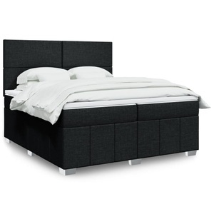 vidaXL, vidaXL Boxspringbett mit Matratze Schwarz 200x200 cm Stoff, vidaXL Boxspringbett mit Matratze Schwarz 200x200 cm Stoff