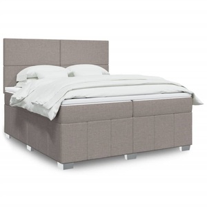 vidaXL, vidaXL Boxspringbett mit Matratze Taupe 200x200 cm Stoff