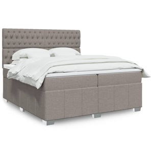 vidaXL, vidaXL Boxspringbett mit Matratze Taupe 200x200 cm Stoff